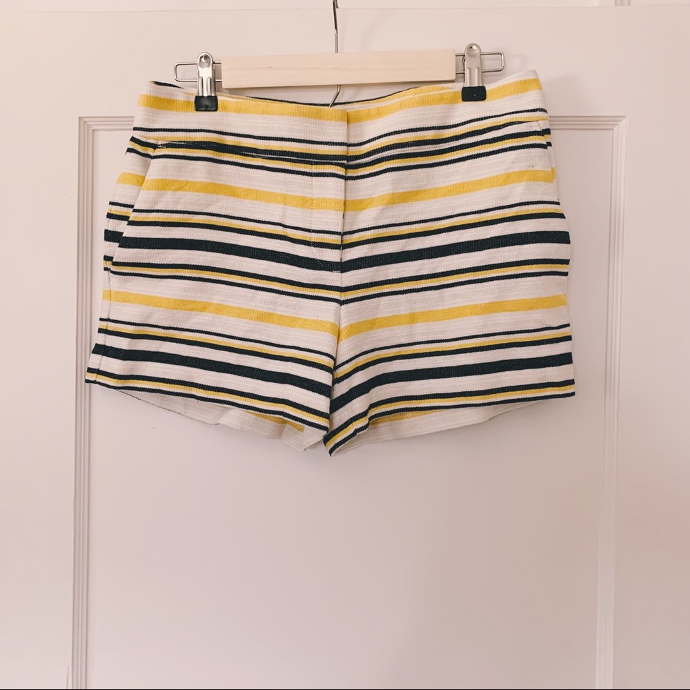 ✨LOFT Navy and Yellow Stripe Shorts - 4